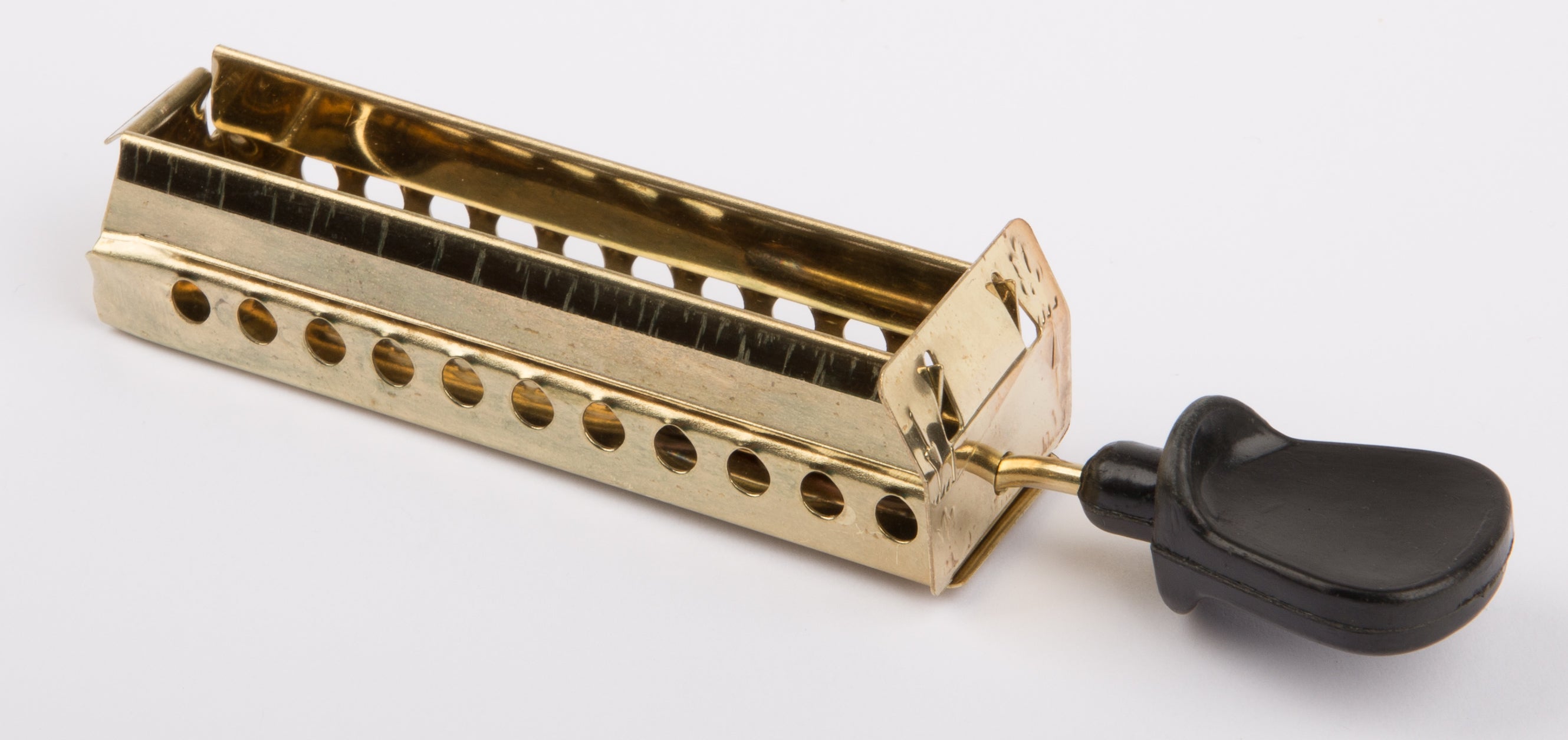 Burner slide brass, handle black 80 mm