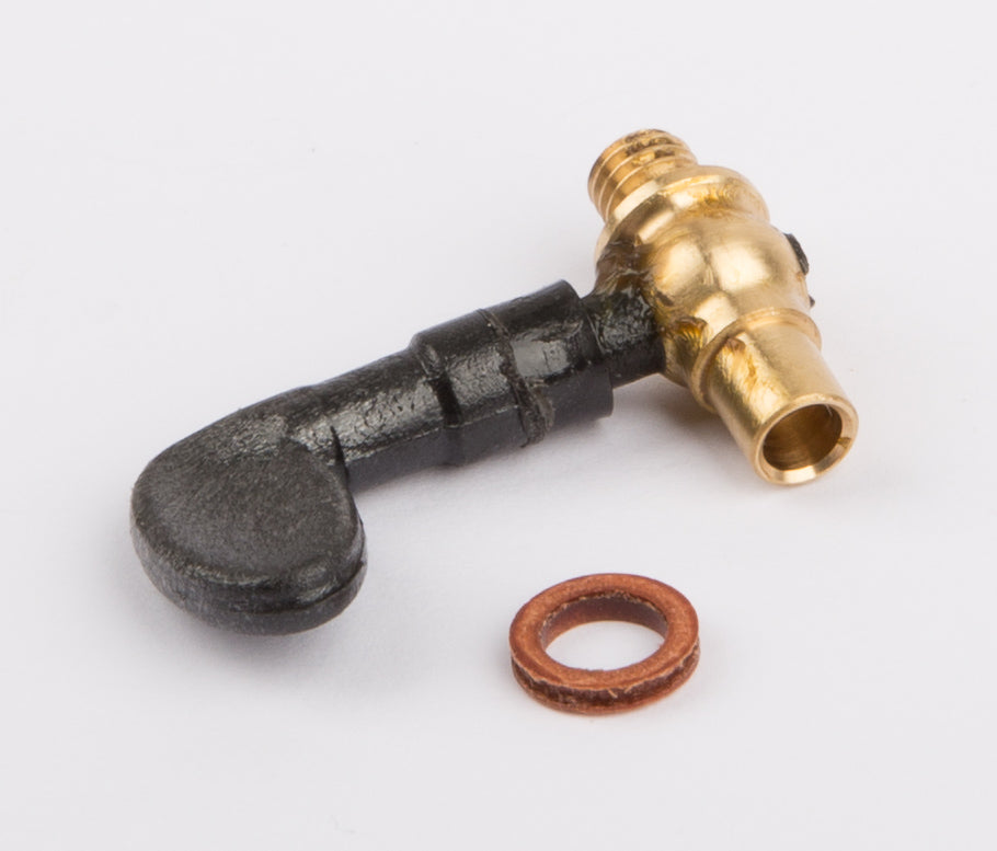 Stopcock, brass with plastic lever