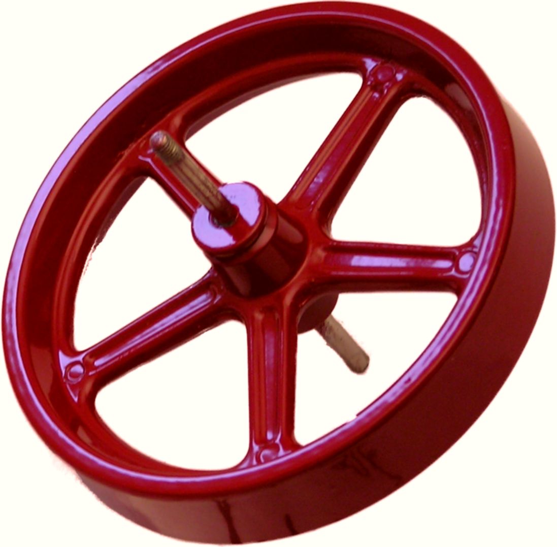 Flywheel 100mm, red, with axle