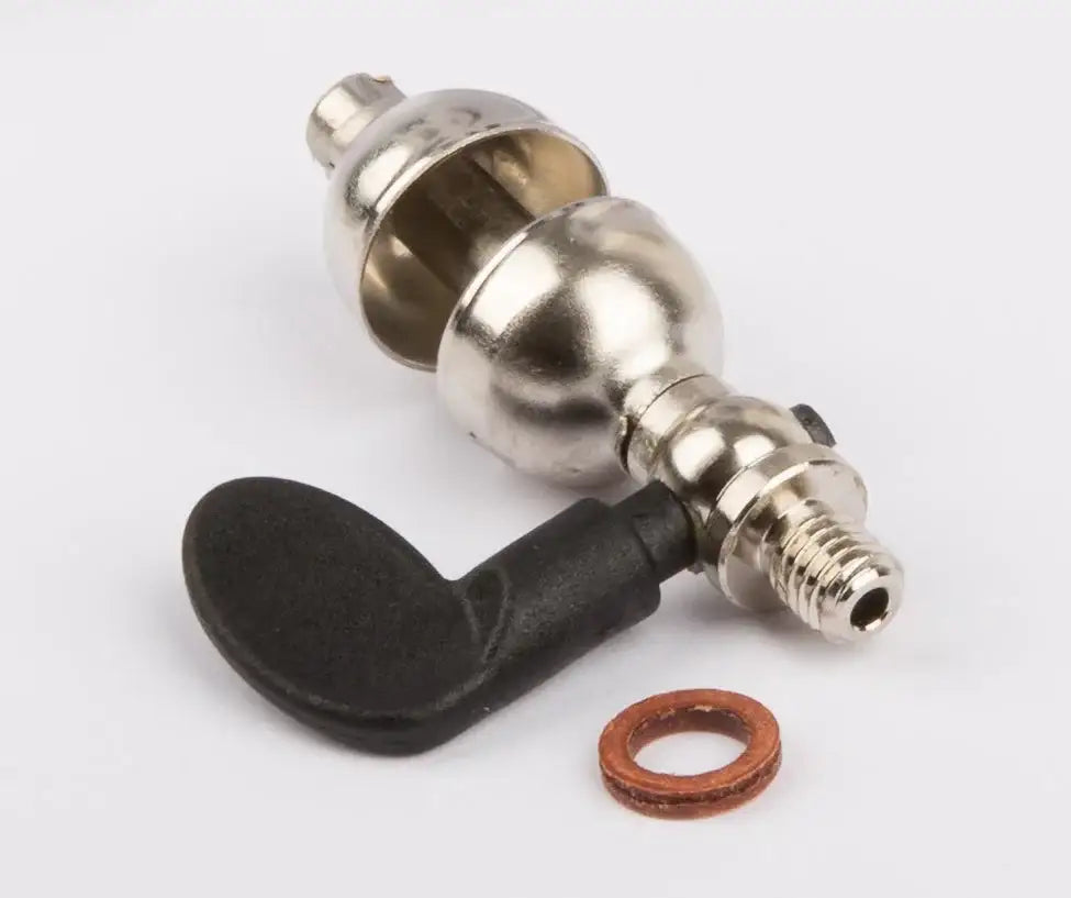 Domdampfpfeife, nickel, M5 - Gewinde, mit Kunststoffhebel