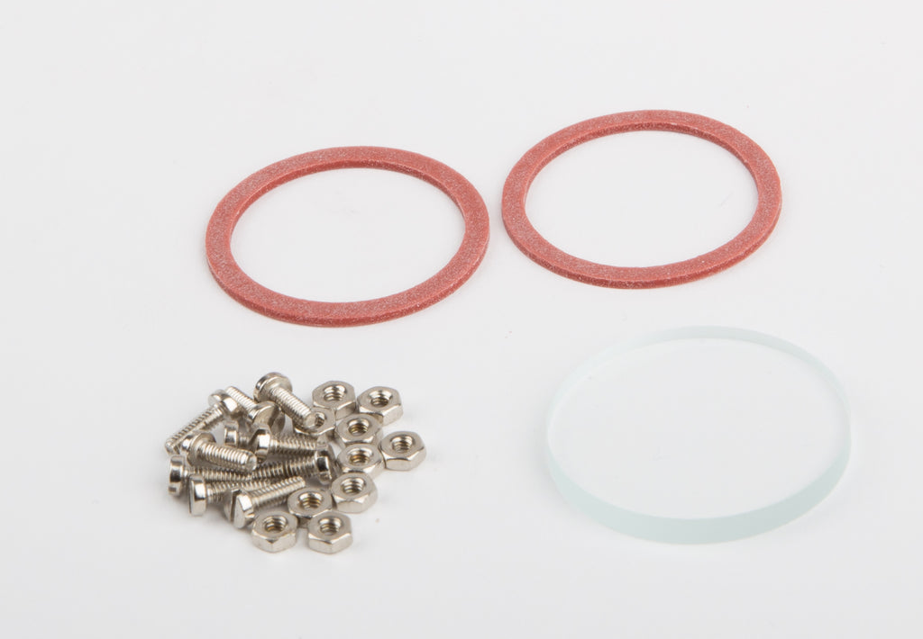 Water level glass 27 mm with screws, nuts and seals
