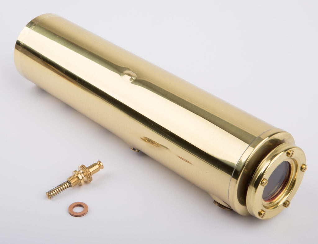 Boiler with spring safety valve including glass
